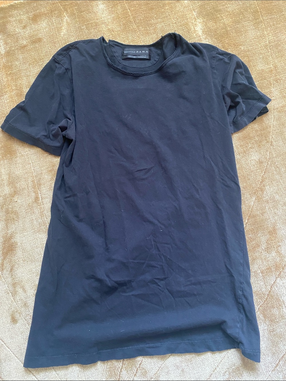 Zara Black Essentials V-Neck Longline Tee